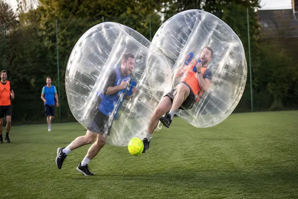 Bubble football activity for a stag do in Newcastle