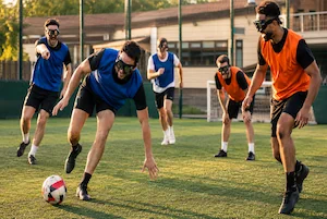 Vision-distorting goggle football in Newcastle