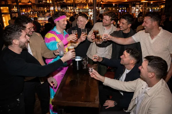 Group of friends enjoying a Newcastle stag weekend